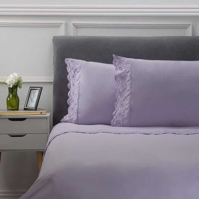 Imagen 1 del producto Juego de Sábanas Broderie Dreams 1,5 Plazas Liso Lila