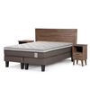 Cama Europea Rosen Base Dividida 2 Plazas New Style 6 + Respaldo + 2 Veladores Sicilia