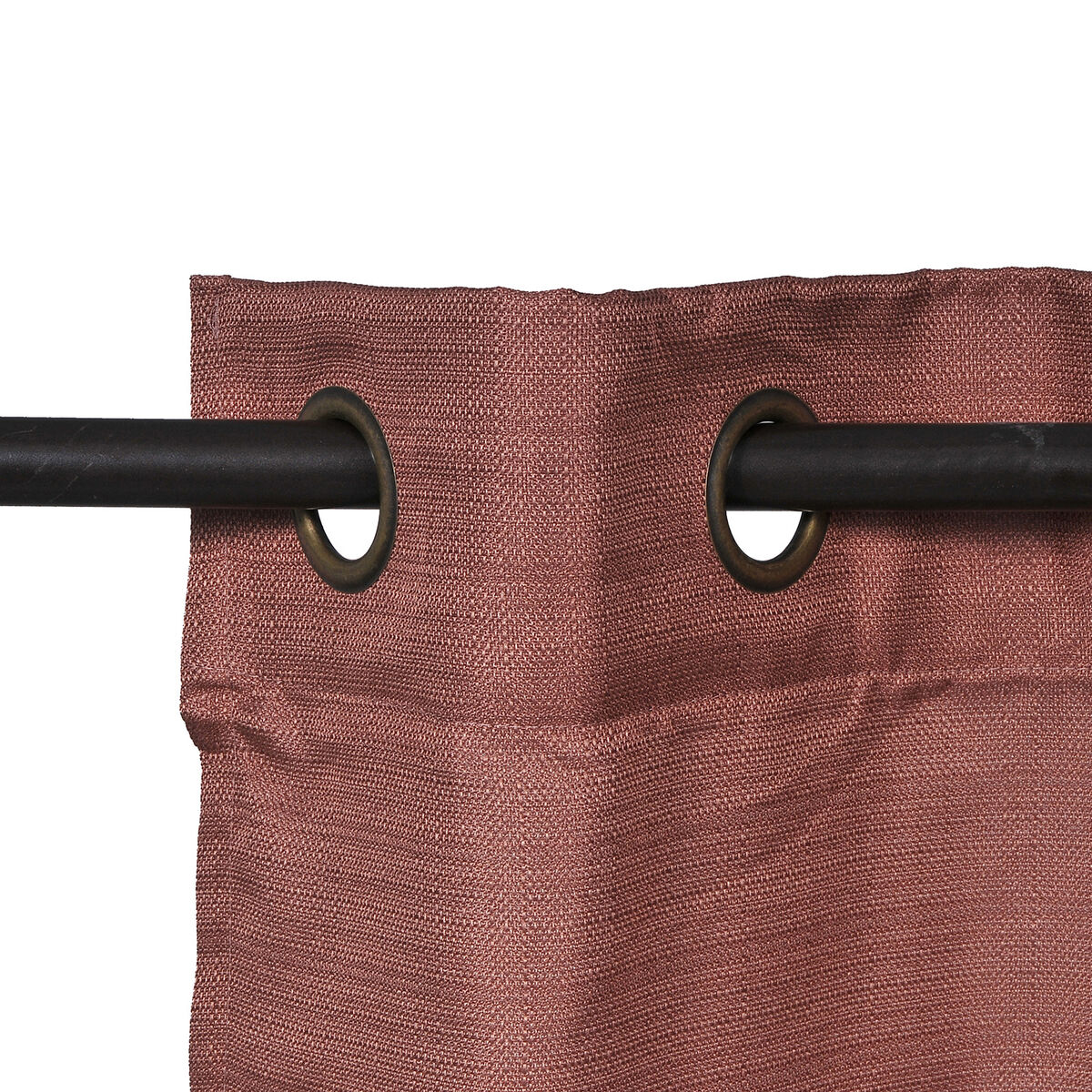 Set Cortina Jqd Rustica 8Pzas Argolla 140X220 Cm Atacama Cafe