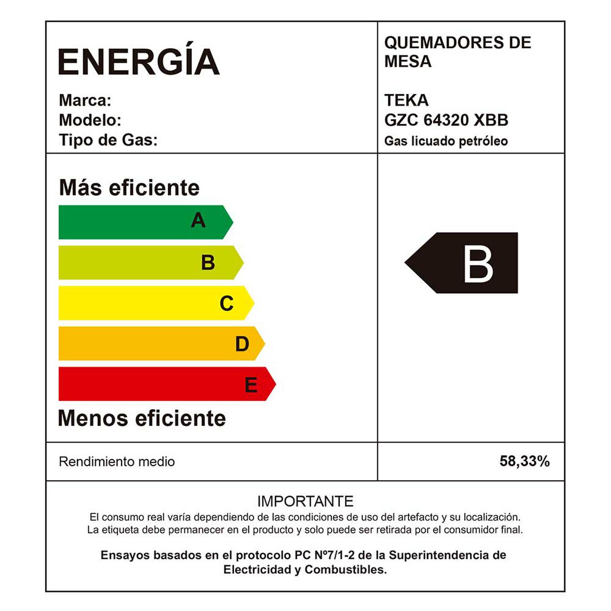 Encimera a Gas Teka GZC-64320 LB 4 Quemadores