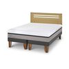 Cama Europea CIC Base Dividida 2 Plazas Balance + Respaldo Munich Mostaza