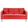 Juego de Living Bodevir New Retro PU 12 Sof&aacute; 3 Cuerpos + Dos Pouf 1 Cuerpo Rojo&nbsp;
