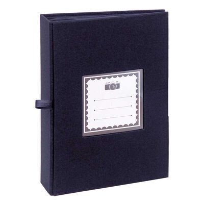 Imagen 1 del producto Álbum para Fotos Tela Vgo Hojas Negras con Tapa de Tela 200 Fotos Azul