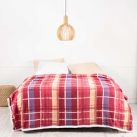Frazada de Poliéster Mashini 1,5 Plazas Tartan Burdeo