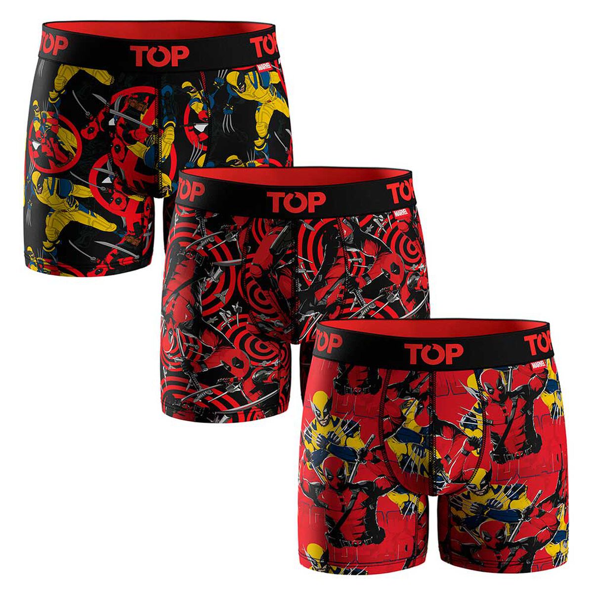 Pack 3 B&oacute;xer Medio Marvel Algod&oacute;n Hombre Top