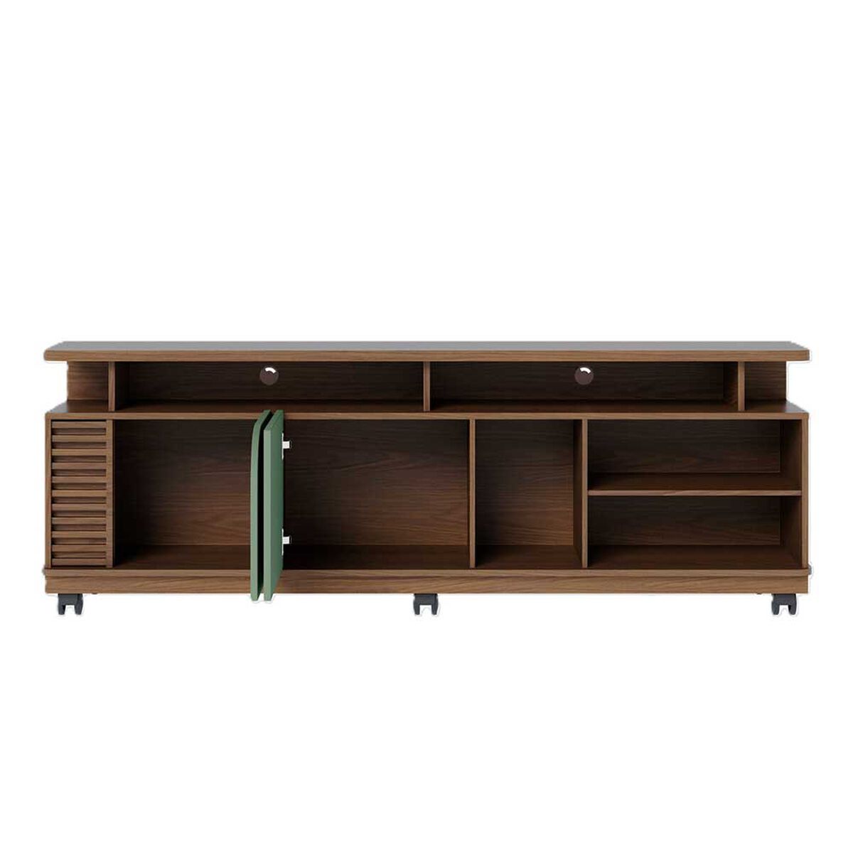 Rack TV Onessta Jurere Rack Hasta 75" Café y Verde