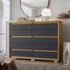Cómoda Vekkahome Dueto 10 Cajones Negro Beige