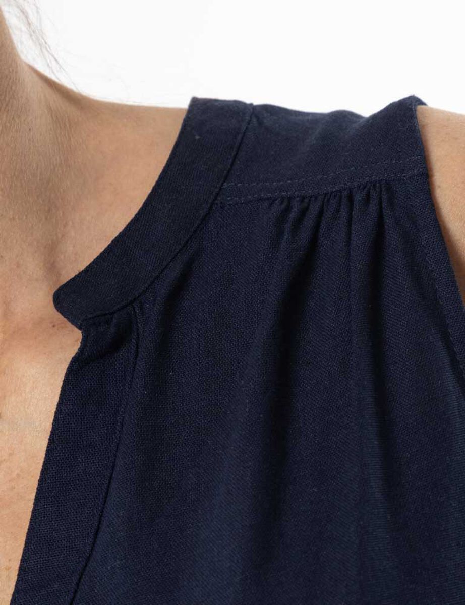 Blusa Lino Sin Mangas Mujer Portman Club