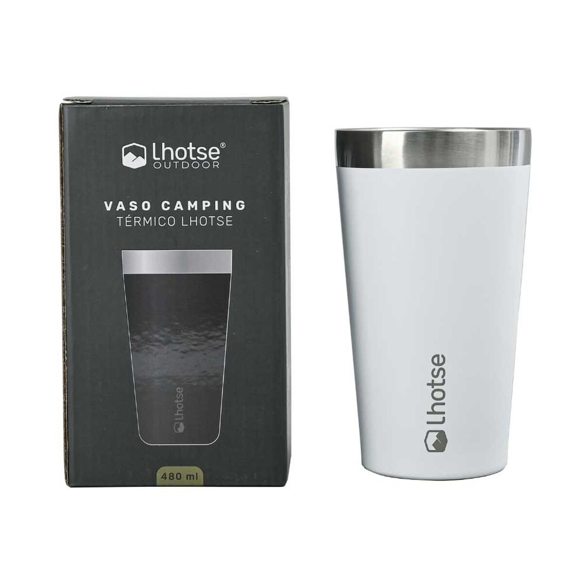 Vaso Térmico Insulado Camping Lhotse 480 ml Blanco