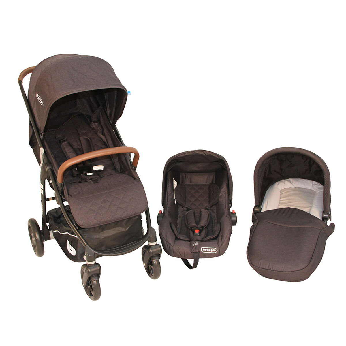 Coche Travel System 3 en 1 Omega Negro