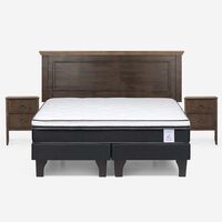 Cama Europea Rosen Base Dividida King Anna + Respaldo + 2 Veladores