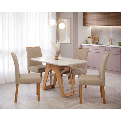 Imagen 2 del producto Juego de Comedor Decocasa Carol 4 Sillas Off White