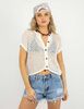 Blusa Crochet Manga Corta Mujer Icono