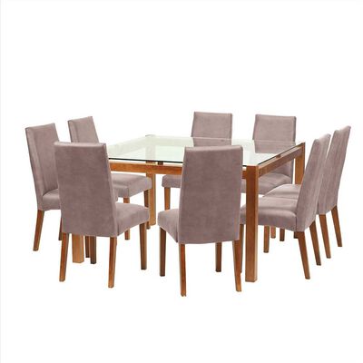 Juego de Comedor Latam Home Barcelona 8 Sillas Gris