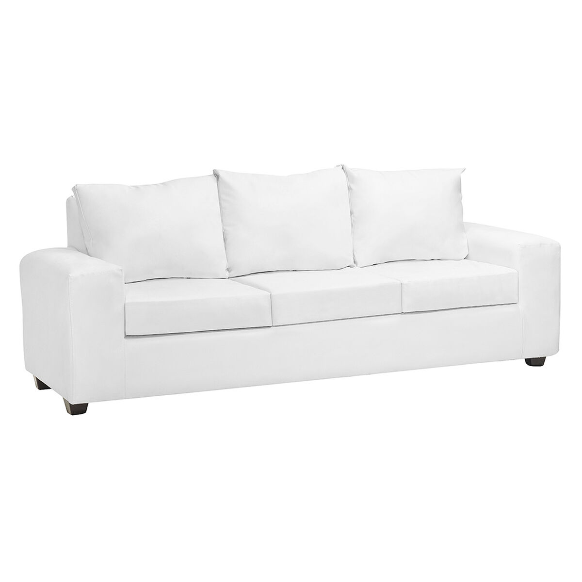 Juego de Living Innovamuebles Kahlo Sofá 3 Cuerpos + Dos Pouf 1 Cuerpo Blanco
