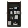 Biblioteca TuHome Home Office 2 Puertas Negro Soft Coñac