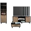 Combo Rack TV 55" + Bar Alto + Mesa Centro Kaia Wengue Miel Tuhome