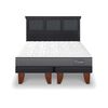 Cama Europea CIC Base Dividida 2 Plazas Anatomic + Respaldo Torino Negro