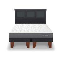 Cama Europea CIC Base Dividida 2 Plazas Anatomic + Respaldo Torino Negro