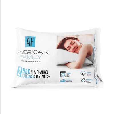 Imagen 1 del producto Pack 2 Almohadas American Family Microfibra Twin Pack 50 x 70 cm