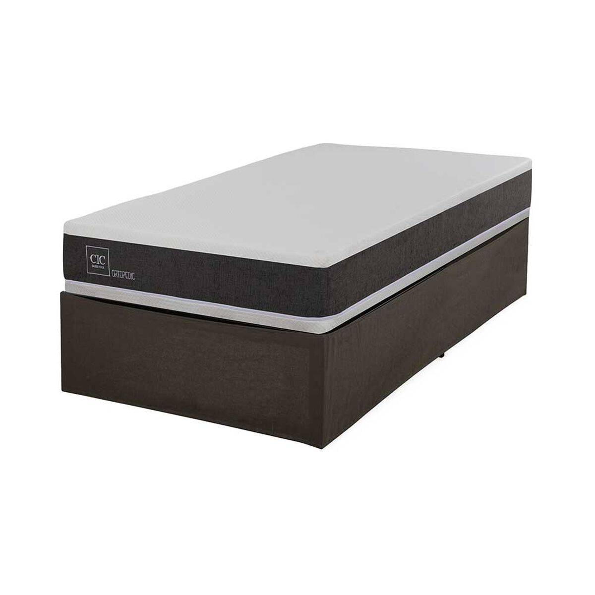 Cama Europea CIC Iron Smart 1,5 Plazas Ortopedic + Faldón