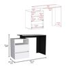 Escritorio Recto TuHome Rookie 2 Cajones Blanco