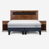 Cama Europea Rosen Base Dividida 2 Plazas Indie + Respaldo + 2 Veladores Ferrara