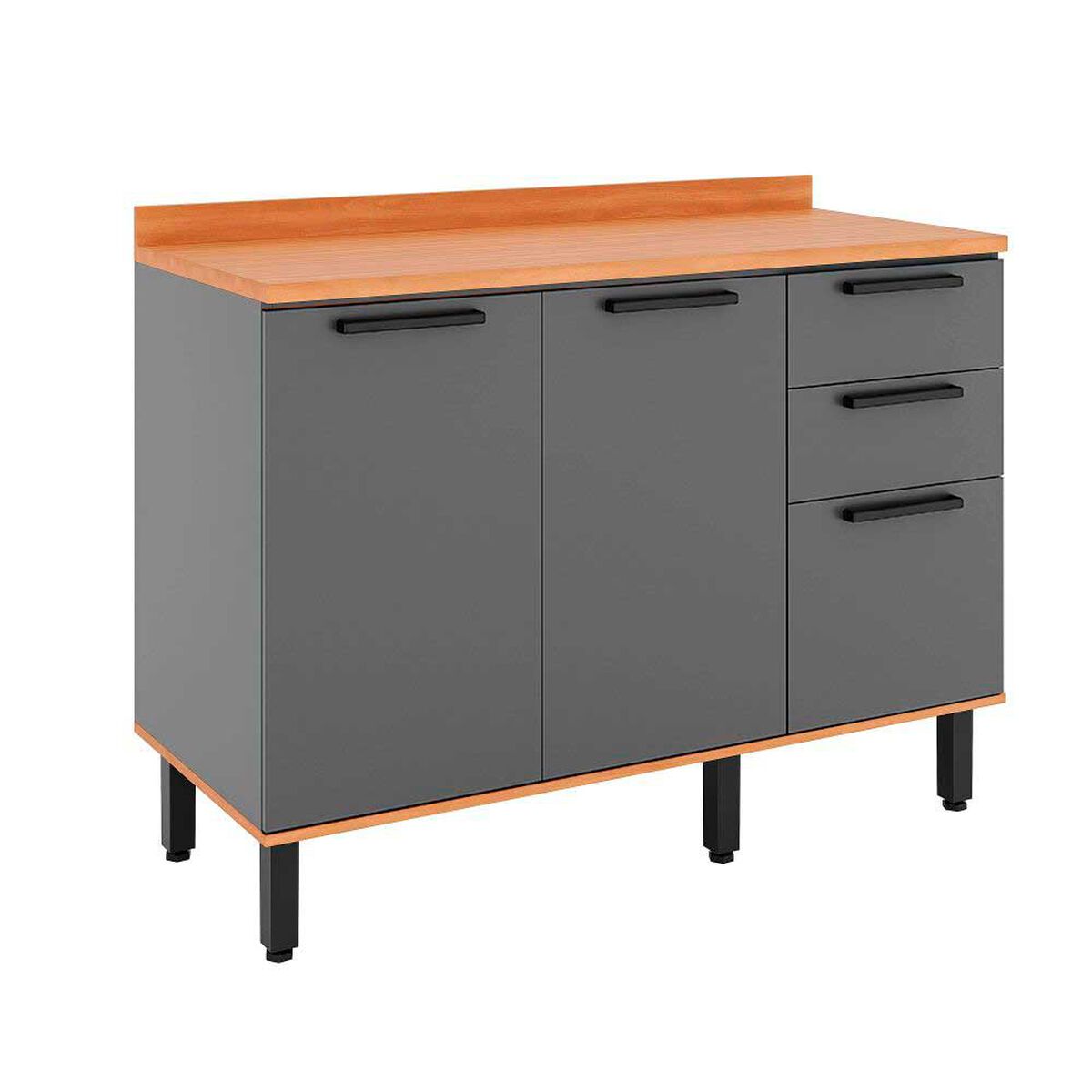 Base de Cocina Roca Casta&ntilde;a con Cubierta Canela-Ceniza