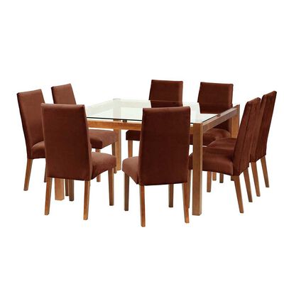 Juego de Comedor Latam Home Barcelona 8 Sillas Chocolate