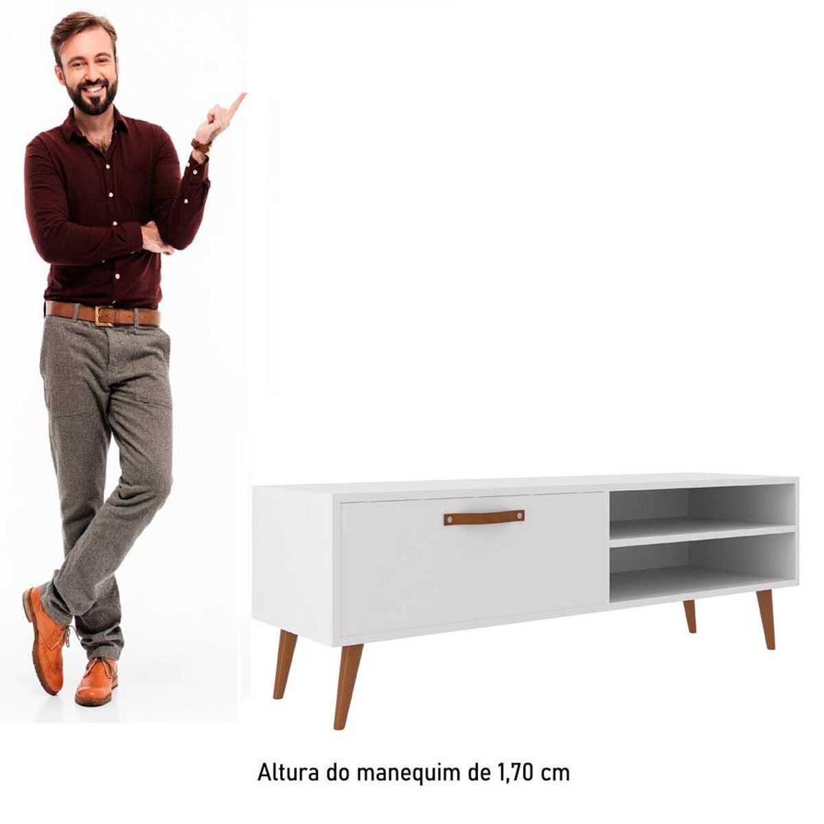 Rack TV Altavision Miami Bco Hasta 50" Blanco