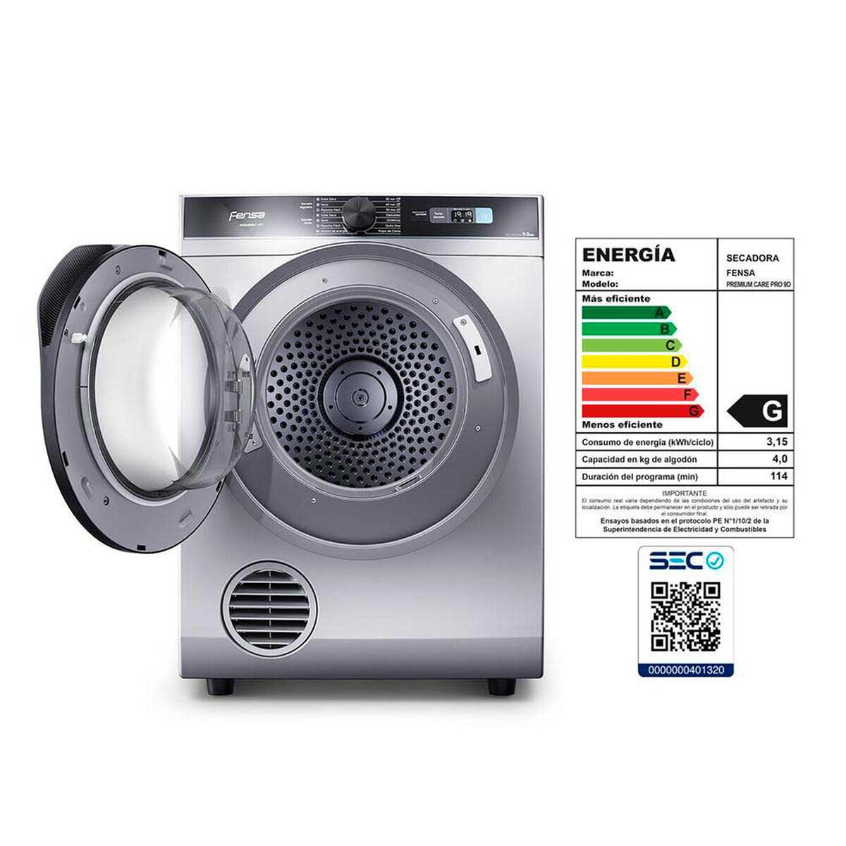 Secadora de Ropa Fensa Premium Care Pro 9D 9 kg.