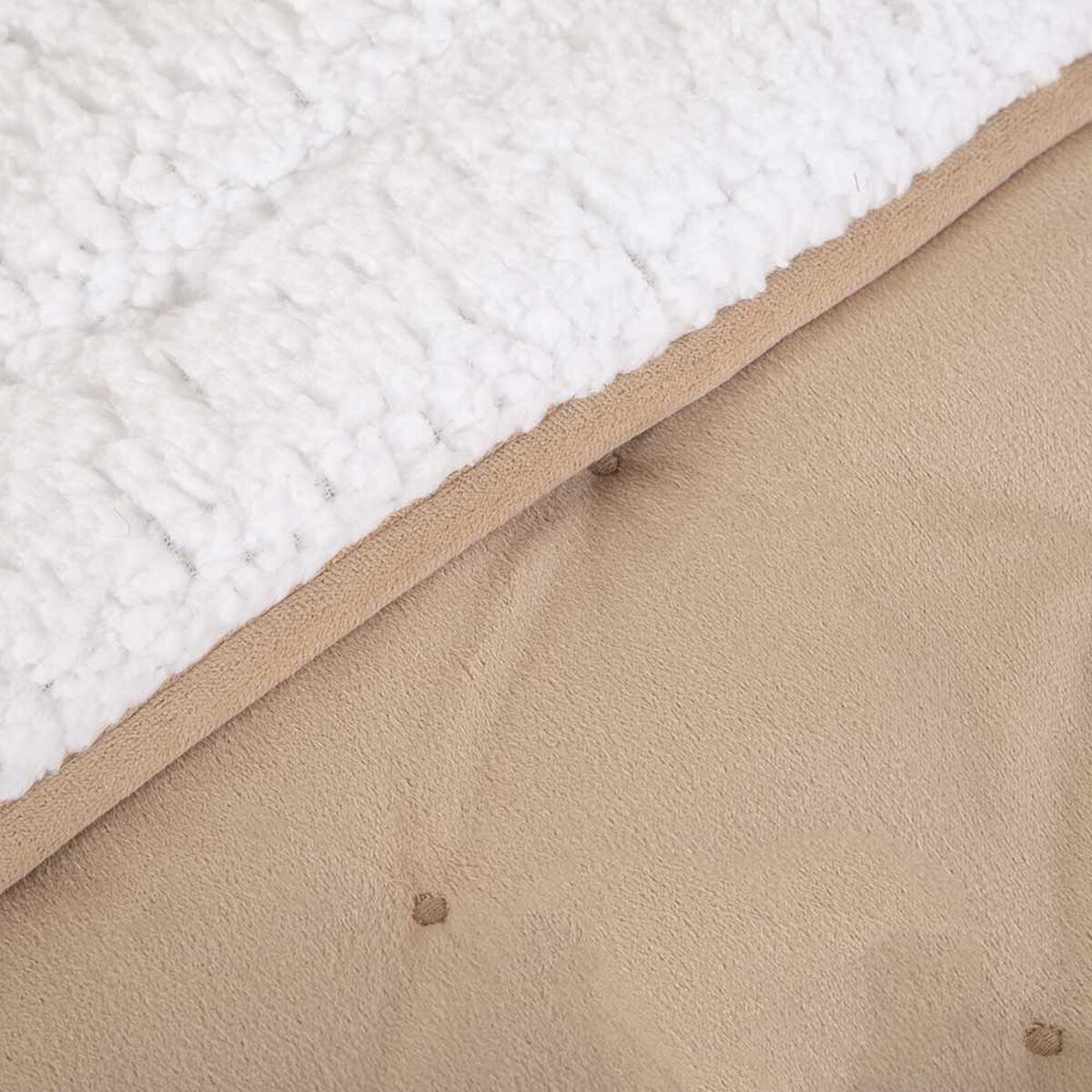 Cubrecama Plush Sherpa Zibel King Liso Beige