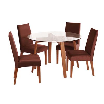 Juego de Comedor Latam Home Valencia 4 Sillas Chocolate