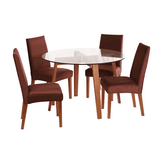 Juego de Comedor Latam Home Valencia 4 Sillas Chocolate