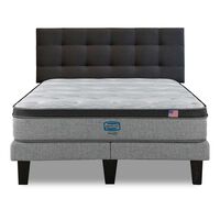Cama Europea Simmons 2 Plazas Dreamer Plazasus Box + Respaldo Urban Marengo