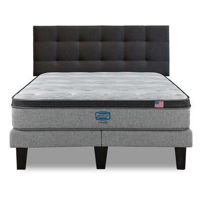 Imagen 1 del producto Cama Europea Simmons 2 Plazas Dreamer Plazasus Box + Respaldo Urban Marengo
