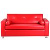 Juego de Living Bodevir Vivo PU 12 3 Cuerpos + Dos Pouf 1 Cuerpo Rojo