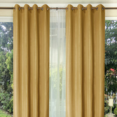 Imagen 1 del producto Combo Cortinas Doral Tabatha 220 x 140 cm Mostaza