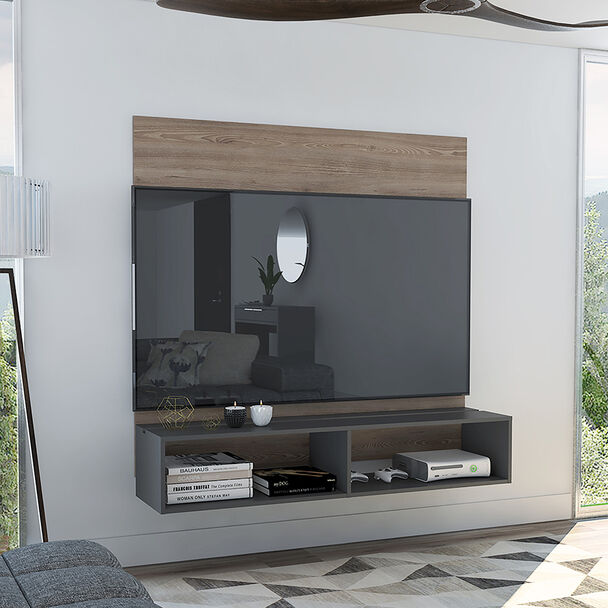 Panel TV TuHome Vassel Miel /Plomo Hasta 60""