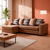 Sofá Seccional Izquierdo Living Factory Milan 3 Cuerpos Chocolate