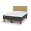 Cama Europea CIC Base Dividida 2 Plazas Ortopedic Advance + Respaldo Villarrica Mostaza