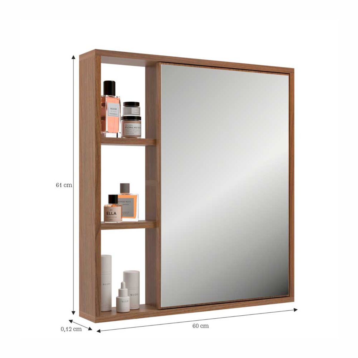Botiquín Baño Espejo Home Mobili Punta Black Café