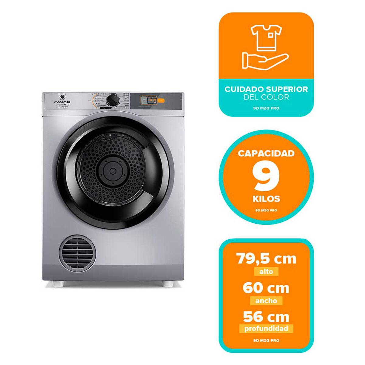 Secadora Carga Frontal 9DMZG PRO 9 Kg