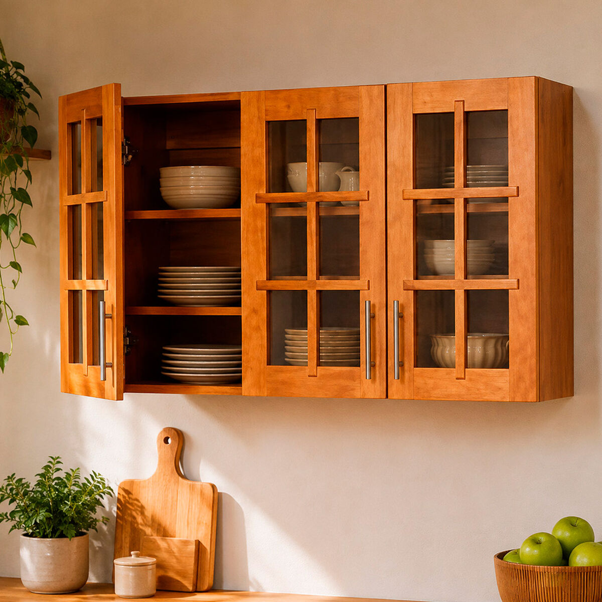 Mueble Ar&eacute;reo de Cocina Muebles Hema Berl&iacute;n 3 Puertas Nogal
