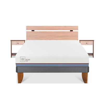 Imagen 1 del producto Cama Europea CIC 2 Plazas Excellence Plus + Respaldo + 2 Veladores