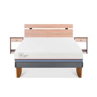 Cama Europea CIC 2 Plazas Excellence Plus + Respaldo + 2 Veladores