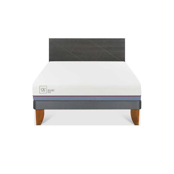 Cama Europea CIC Base Normal 2 Plazas Excellence Plus + Respaldo Villarrica