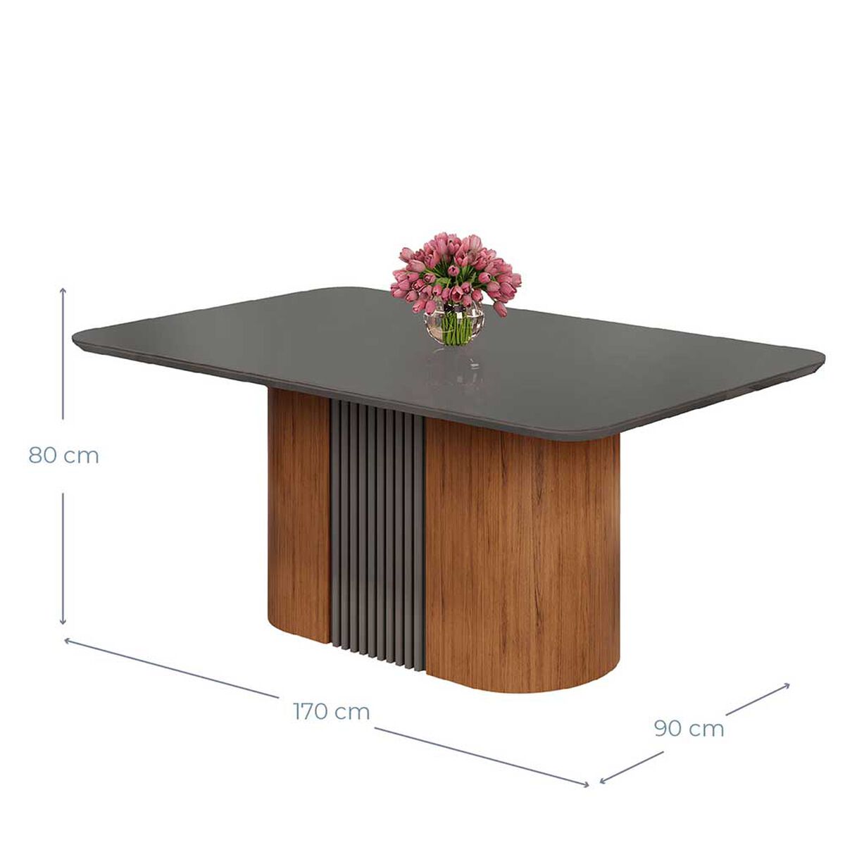 Juego de Comedor Vekkahome Munique Lídia 6 Sillas Gris