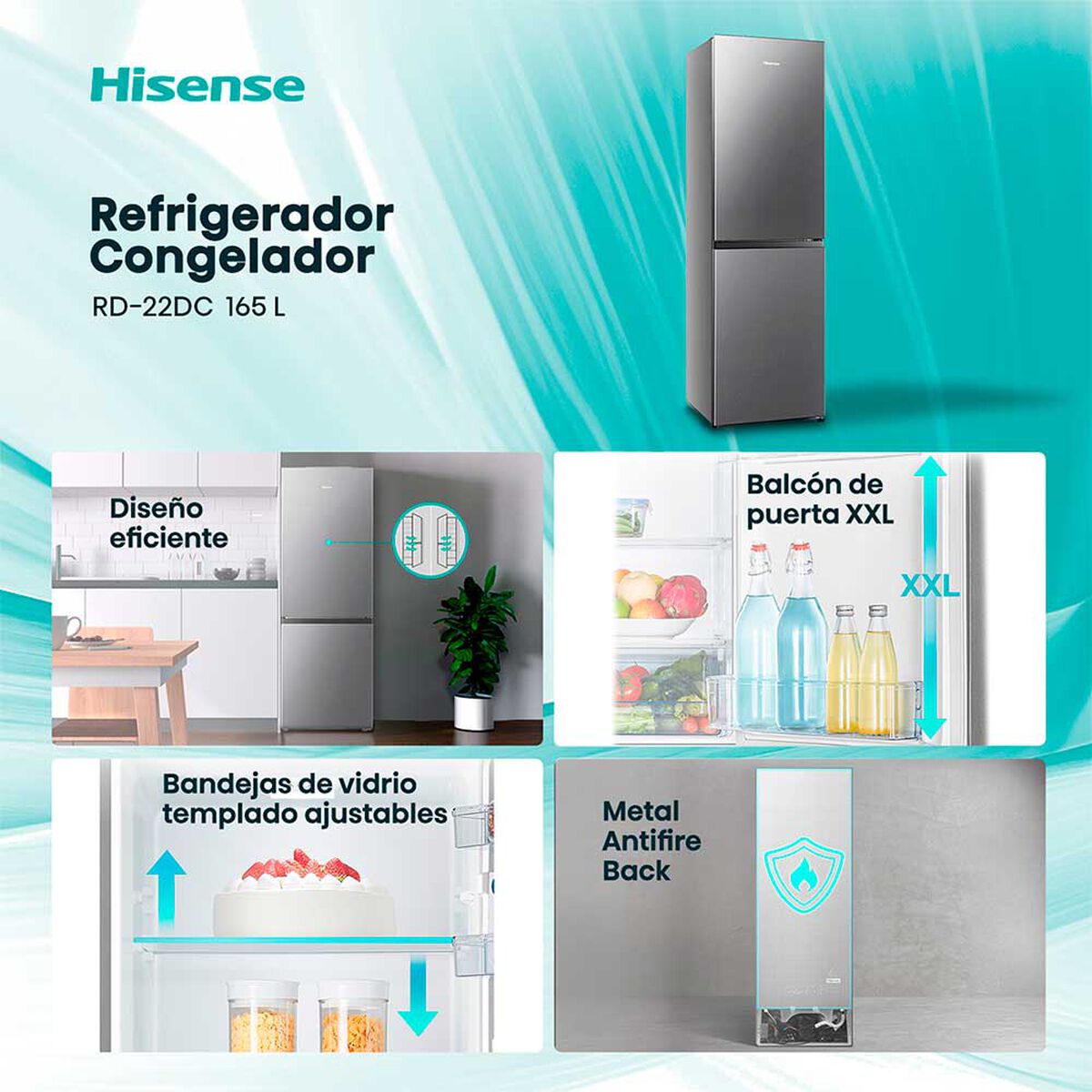 Refrigerador Fr&iacute;o Directo Hisense RD-22DC 165 lts.