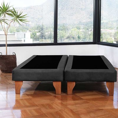 Base Europea Dividida Latam Home 2 Plazas Tela Velvet Negro